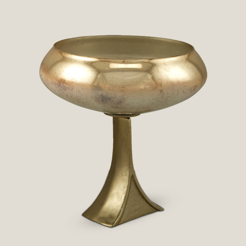 Apex Gold Glass & Metal Decor Bowl