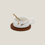 Ebony & Ivory Ceramic Cup Saucer Set of 2