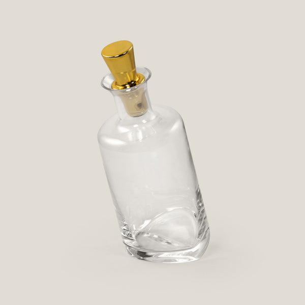 Tilted Glass Decanter with Gold Plated Stopper
