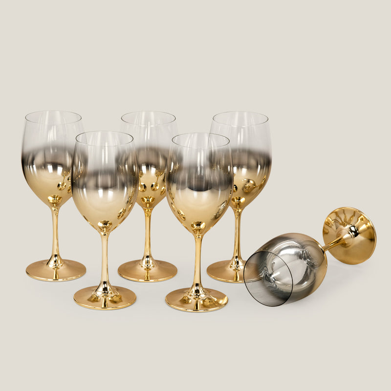 Aero Electroplated Wine Glass Set of 6