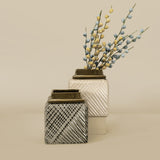 Twine Grey & Gold Ceramic Vase