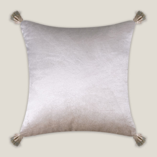 Sakuri Sage Green & Off White Reversible Velvet Cushion Cover
