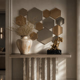 Senio Hexagonal Brown & Copper Wall Mirror