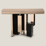 Block Mirror Console Table