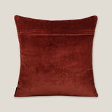 Ava Dark Rust Hand Emb. Velvet Cushion Cover