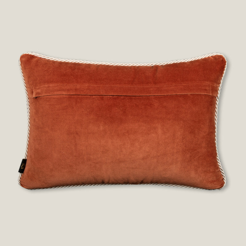 Florre Dark Orange Emb. Velvet Cushion Cover