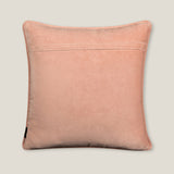 Feuille Pink Cotton Velvet Cushion Cover