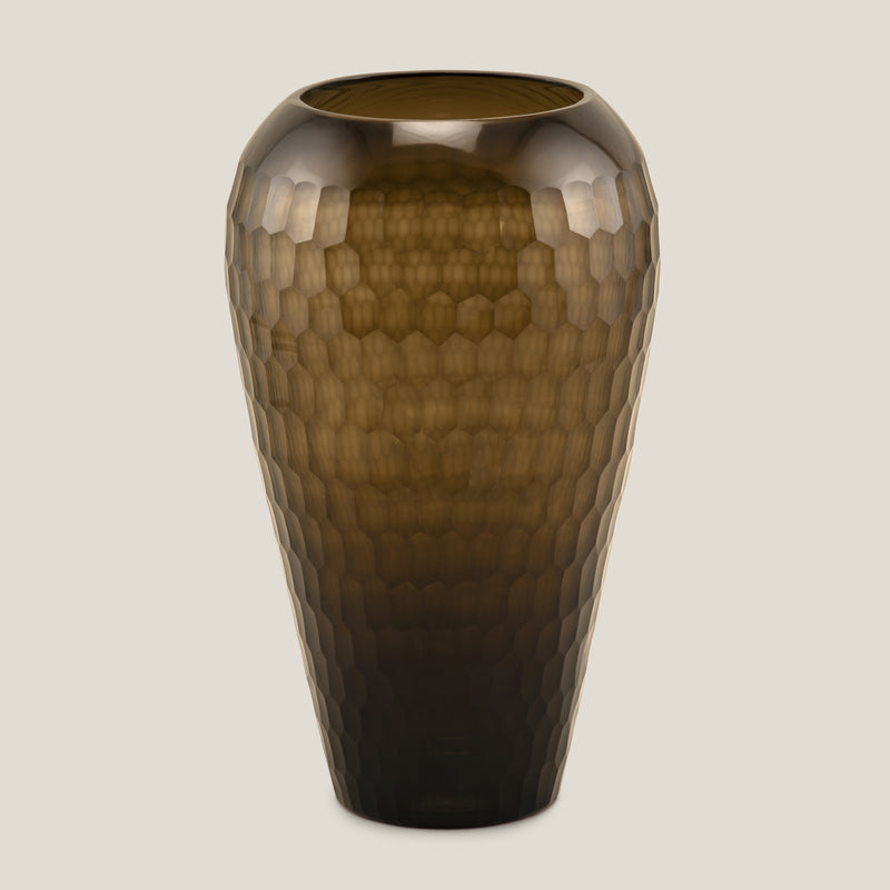 Favus Brown Tall Glass Vase