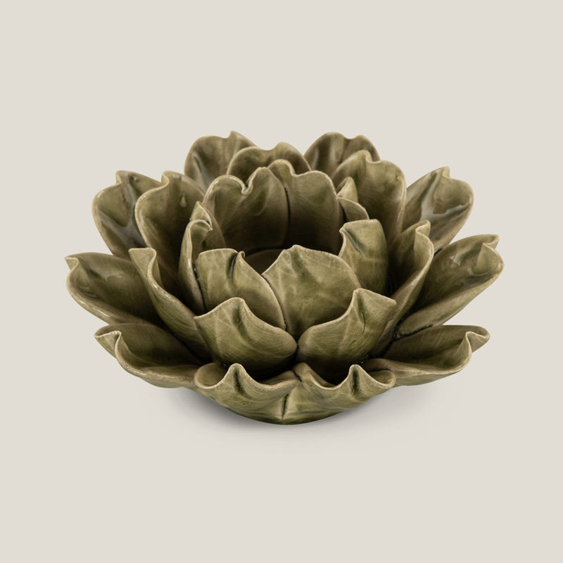 Chrysanthemum Green Ceramic Votive