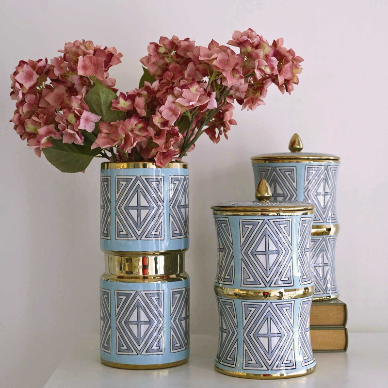Sakai Blue & Gold Ceramic Decor Jar