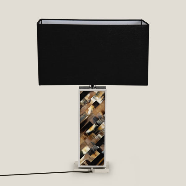 Pieza Black Horn & Metal Table Lamp