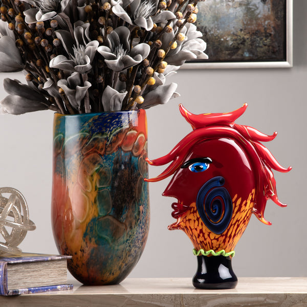 Picasso Leroux Red Glass Sculpture