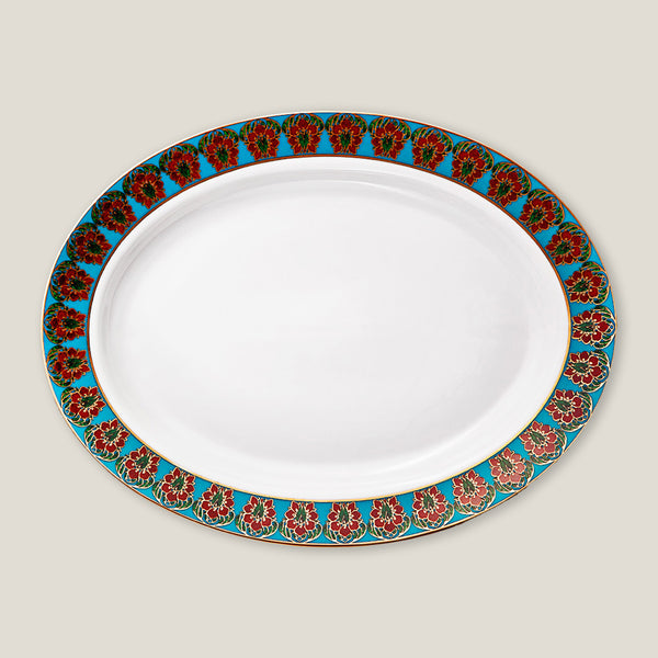 Meenakari Porcelain Oval Platter