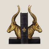 Antelope Gold Metal Bookends