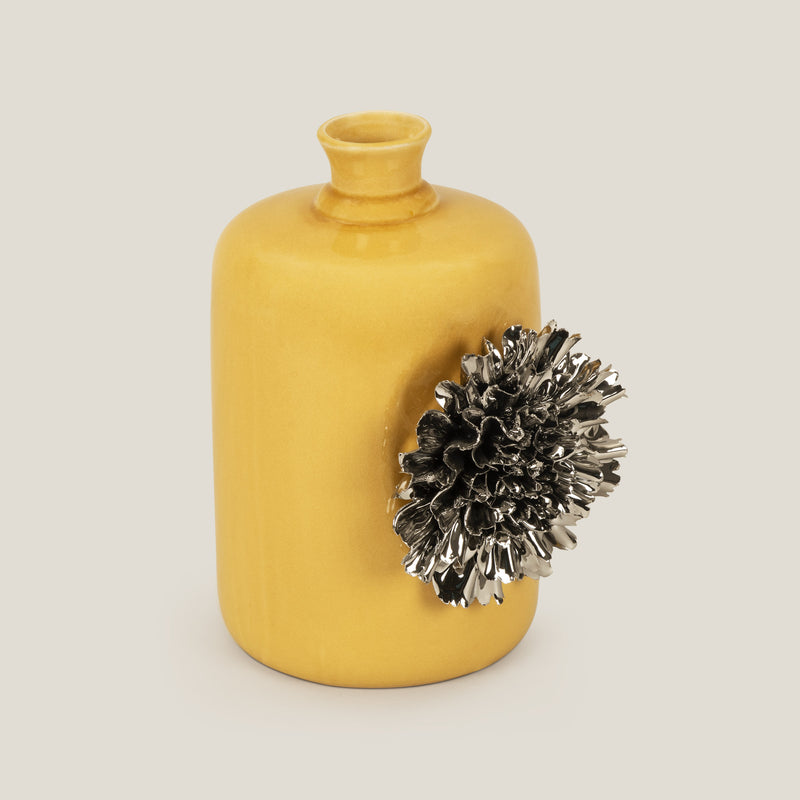 Bijoux Ochre & Platinum Ceramic Vase