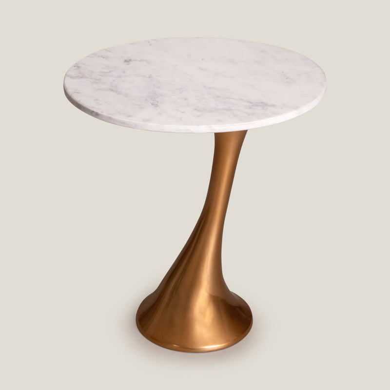 Chanterelle Gold & White Side Table