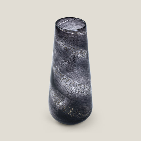 Sombrero Black Glass Vase