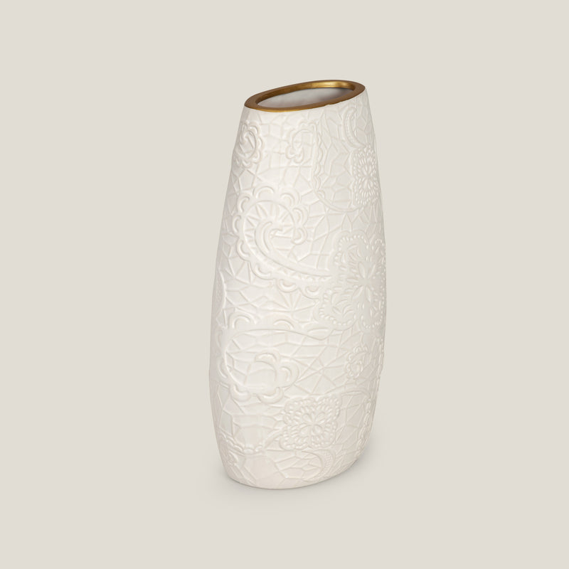 Chantilly White Ceramic Vase