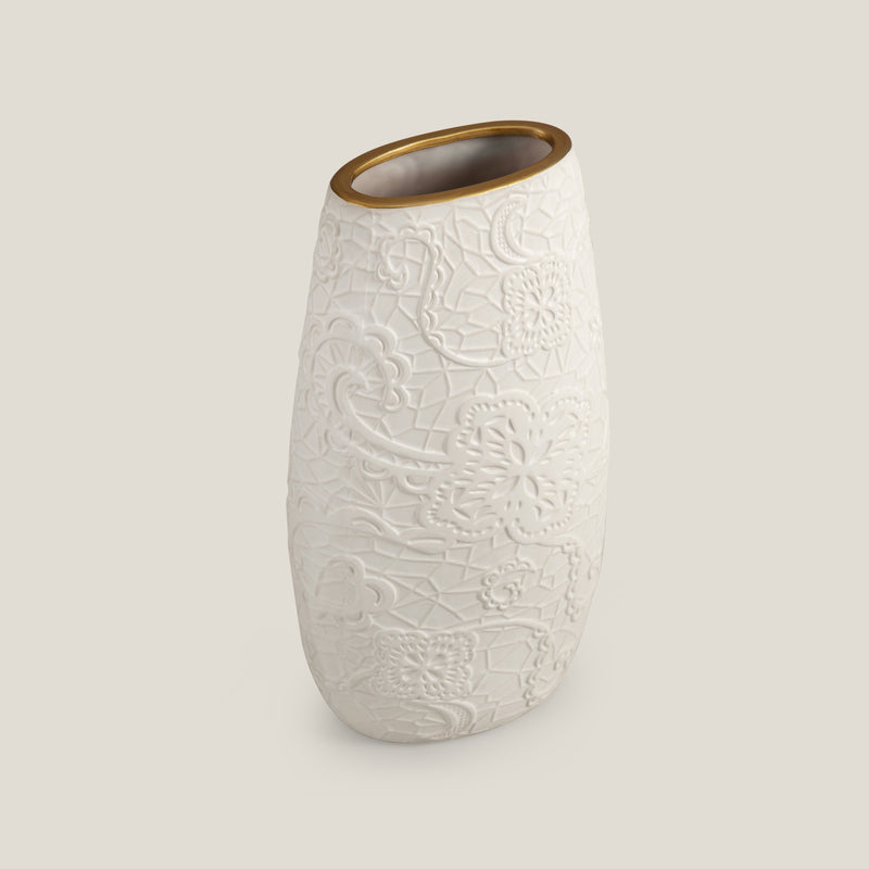 Chantilly White Ceramic Vase
