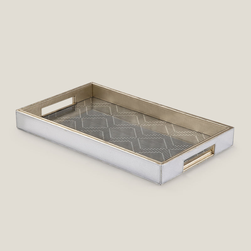 Diamond Silver And Gold Serving Tray