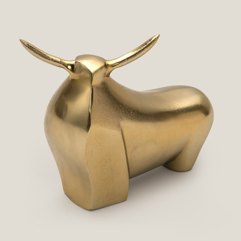 Botero Bull Sculpture - Gold