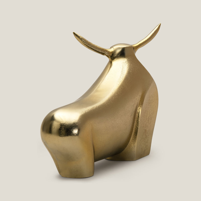 Botero Bull Sculpture - Gold