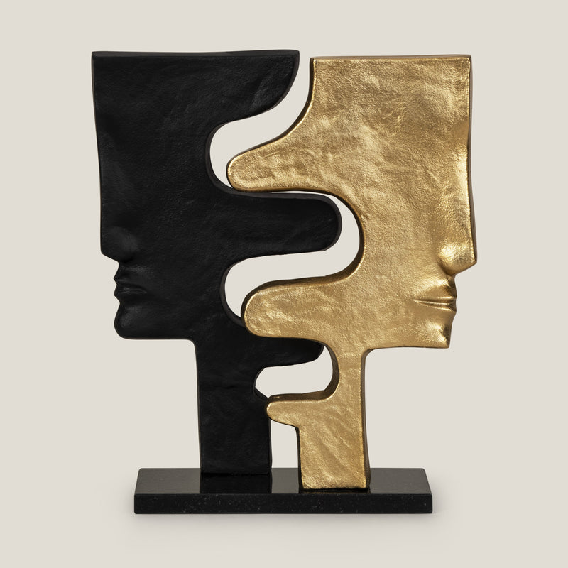 Gemini Black & Gold Sculpture