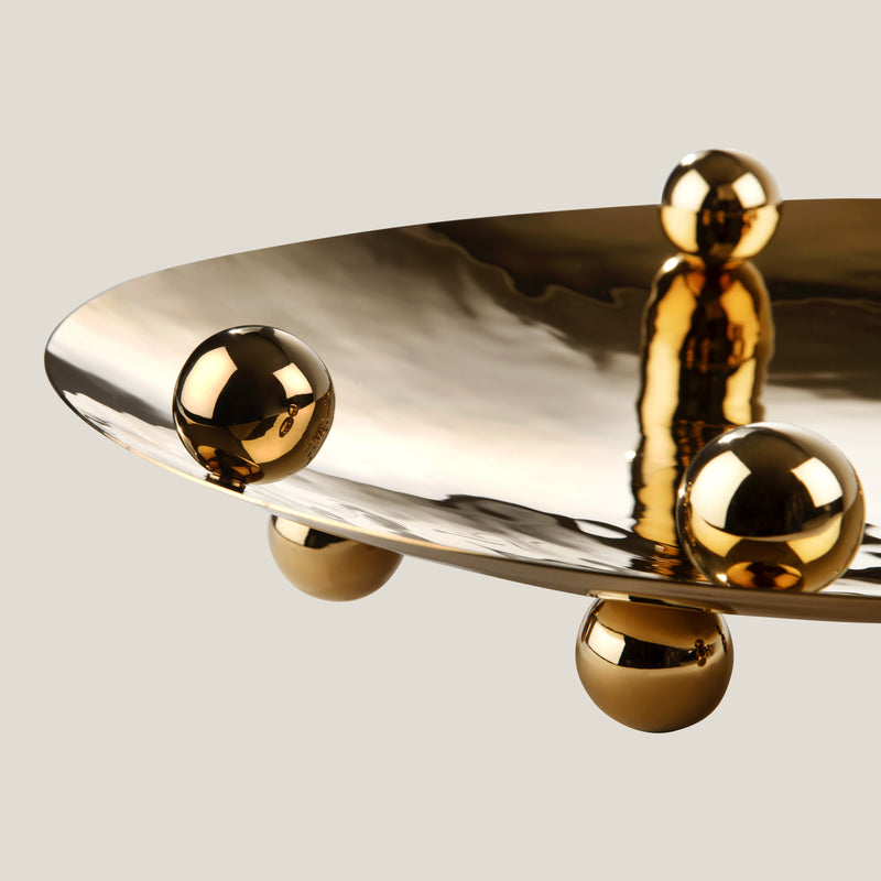 Orbis Round Gold Plated  Footed Platter