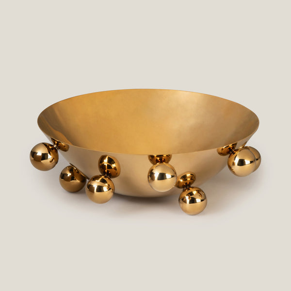 Orbis Gold Plated Metal Round Footed Bowl