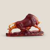 Verre Bull Sculpture Amber