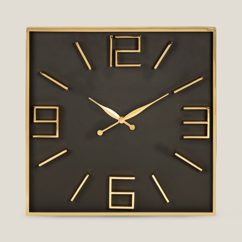 Derial Black & Gold Wall Clock
