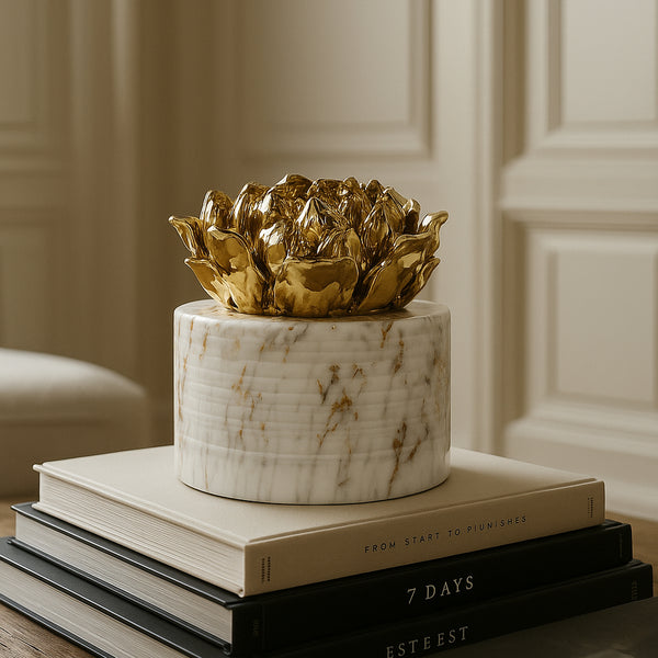 Blossom White & Gold Marble Vase