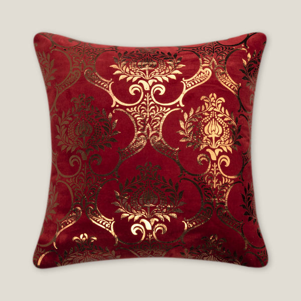 Foil Damask Printed Cushion Cover
