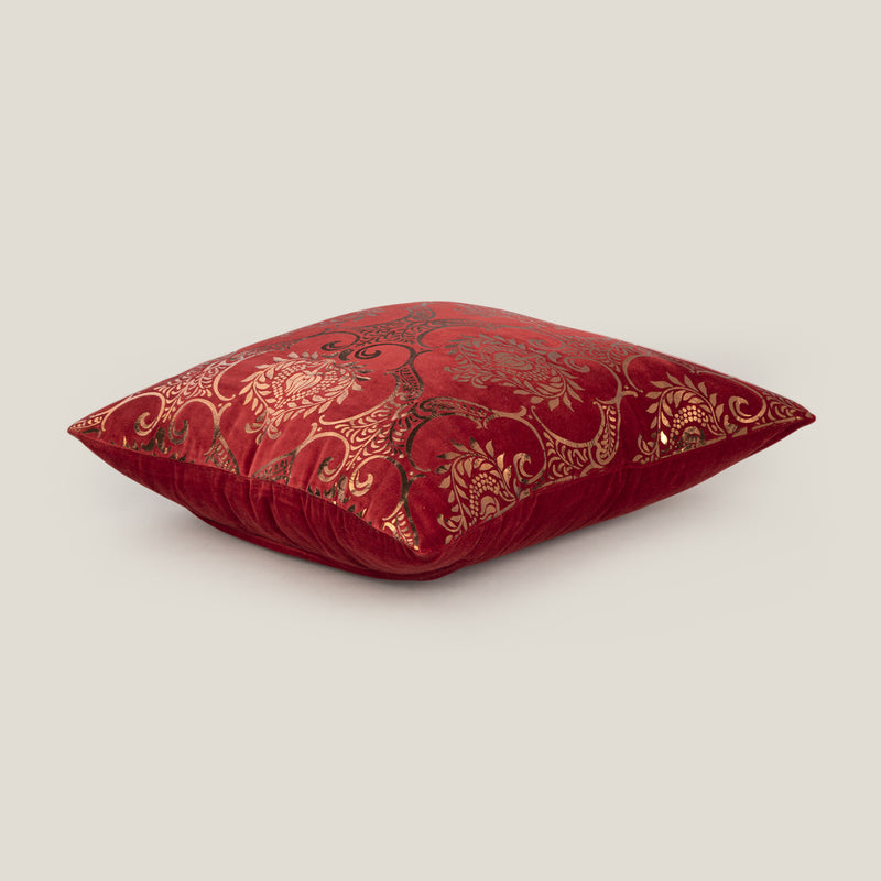 Foil Damask Printed Cushion Cover