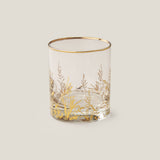 Golden Floral Whiskey Glass Set Of 4