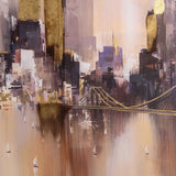  Cityscape Grey & Gold Framed Canvas Online Shopping in India