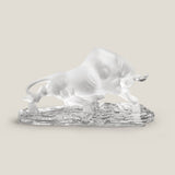 Verre Bull Sculpture White Frosted