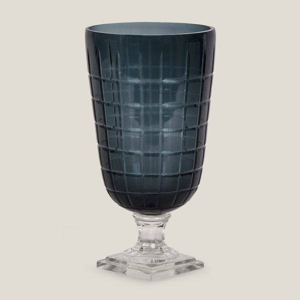 Hawana Blue & Clear Tall Vase