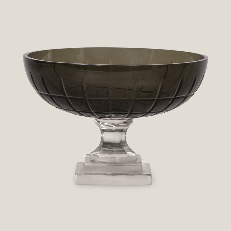 Hawana Grey & Clear Footed Decor Bowl