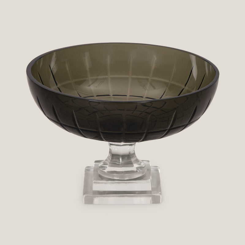 Hawana Grey & Clear Footed Decor Bowl