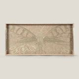 Papillon Pink  Embroidered Butler Tray