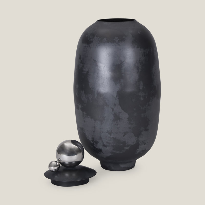 Cessair Grey & Nickel Decor Jar L