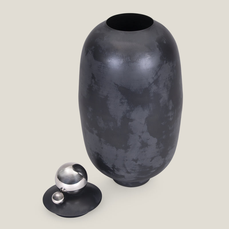 Cessair Grey & Nickel Decor Jar L