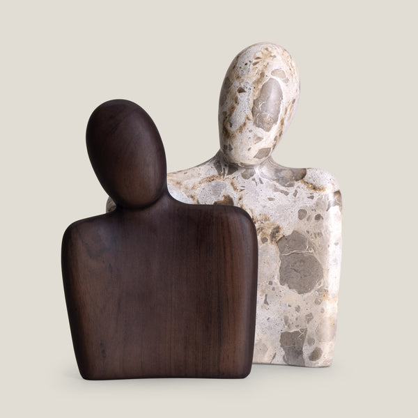 Clasp Beige & Brown Sculpture Set of 2