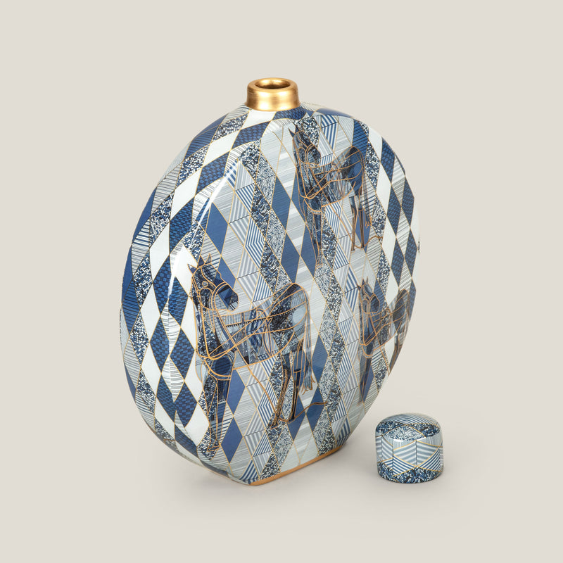 Argyle Blue Decor Jar