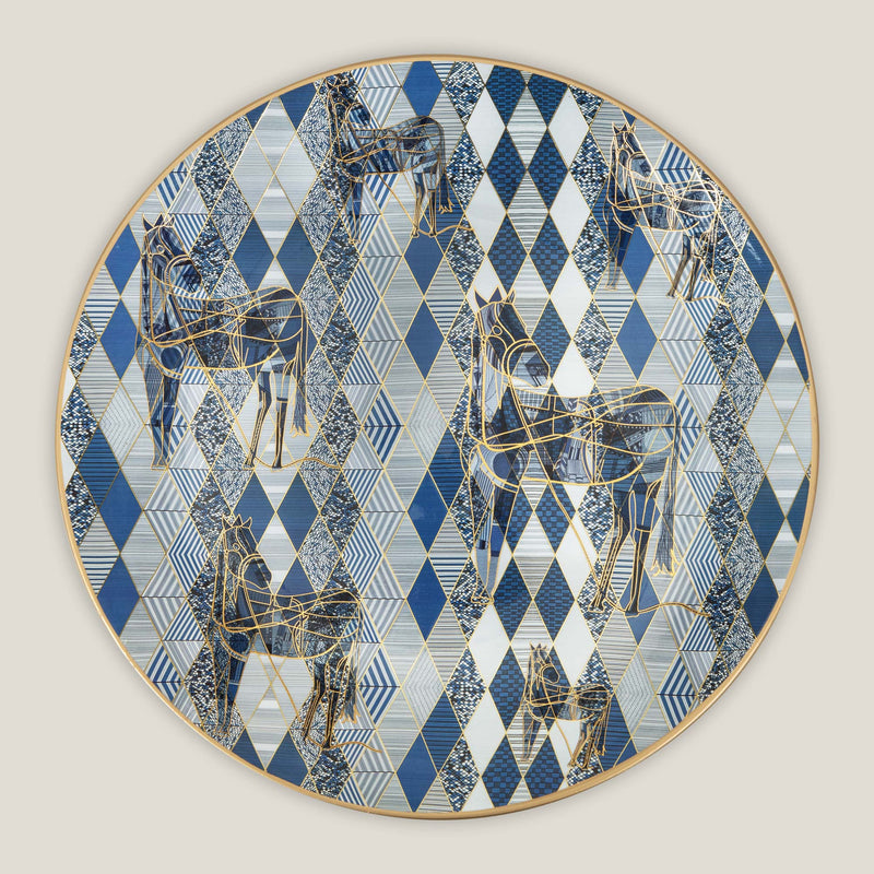 Argyle Blue Decor Platter