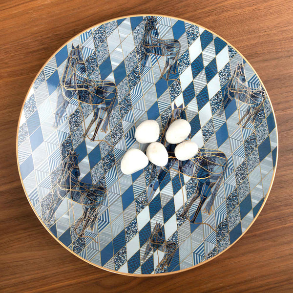 Argyle Blue Decor Platter