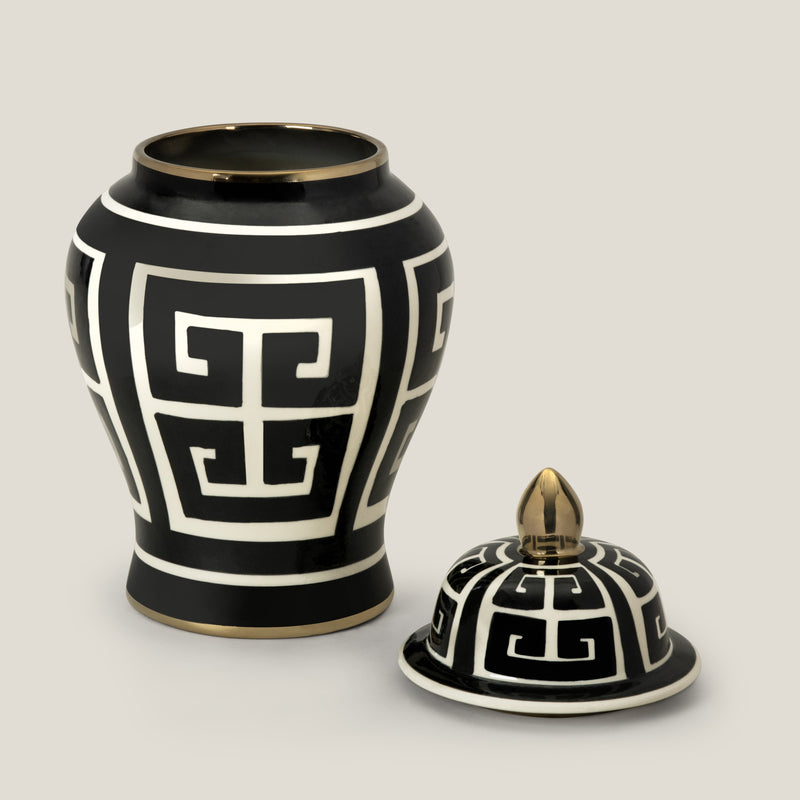Athens Black Ceramic Decor Jar