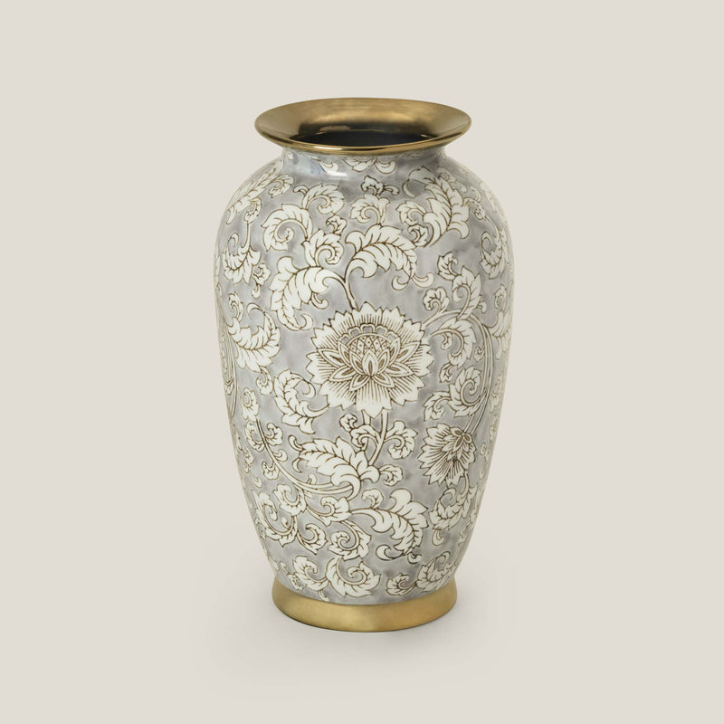 Marguerite Grey Ceramic Vase