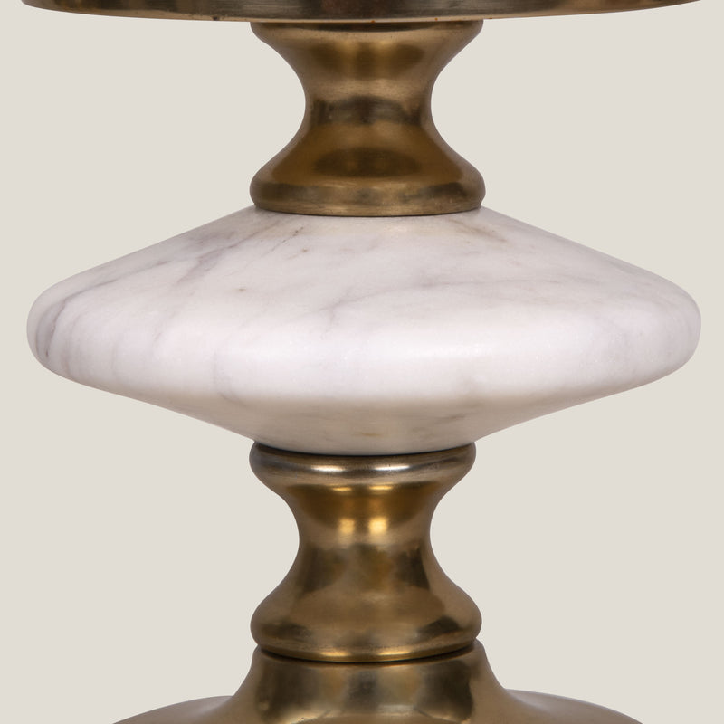 Dhairya White & Gold Candle Holder - L